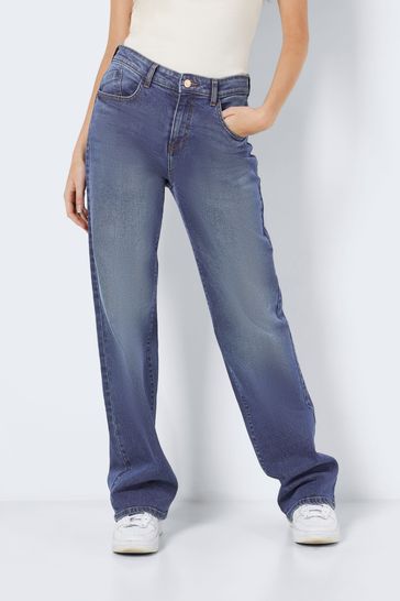 Buy NOISY MAY Blue High Waisted Wide Leg Jeans from Next Luxembourg