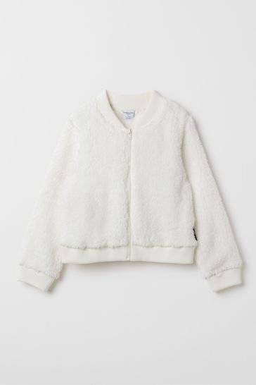 Polarn O Pyret Cosy Teddy Fleece White Jacket