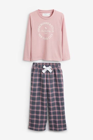 Abercrombie & Fitch Navy/Pink Flannel Pyjamas