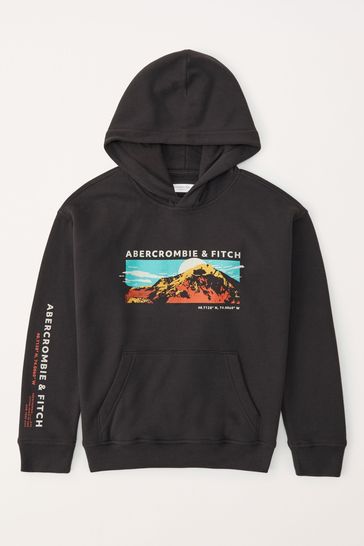 Buy Abercrombie Fitch Black Hooded Graphic Sweatshirt from Next