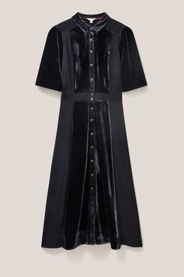 Black velvet shirt dress shop