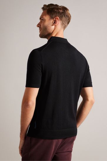 Black polo with zip shop