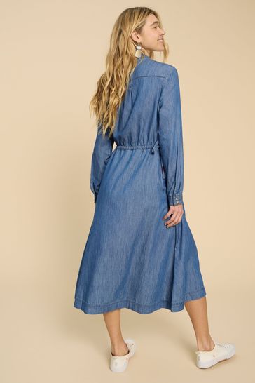 Blue denim shop shirt dress