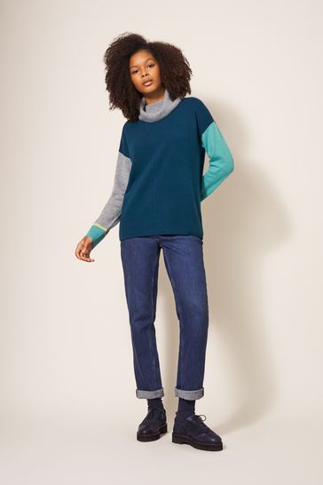 Buy White Stuff Blue Callie High Neck Cashmere Jumper from Next USA