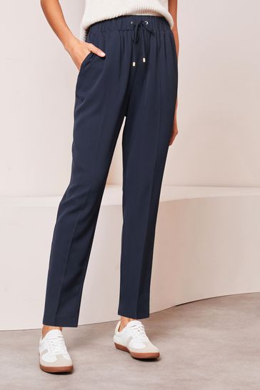 Lipsy Navy Blue Smart Tapered Trousers