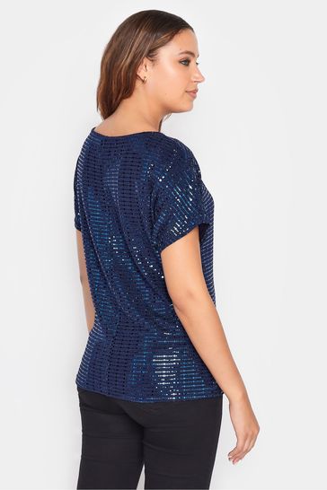 Buy Long Tall Sally Blue Sequin T Shirt from Next Luxembourg