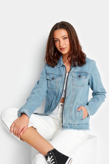 Long Tall Sally Blue Zip Through Denim Jacket