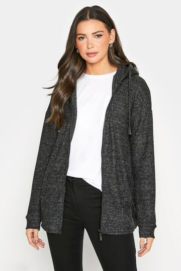 Long Tall Sally Black Pocket Detail Hoodie