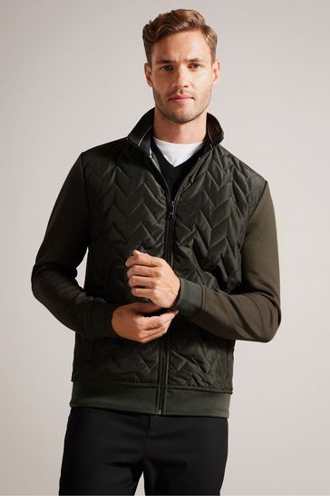 Buy Ted Baker Hamste Green Long Sleeve Nylon Full Zip Layering