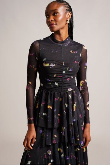 Buy Ted Baker Mirande Fitted Bodice Black Dress With Asymmetric Skirt from Next Netherlands