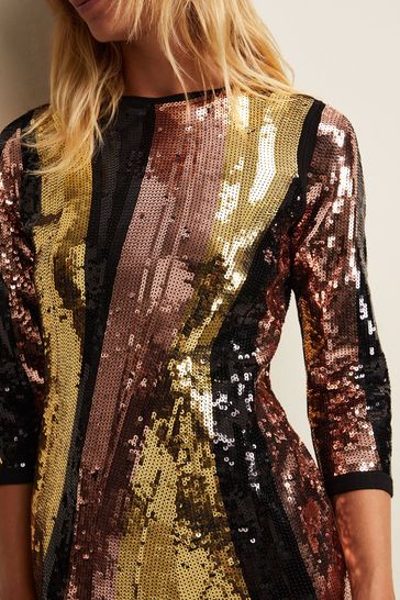 Phase eight black and shop gold dress