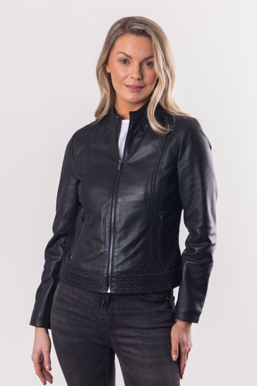 Laura ashley leather jacket top