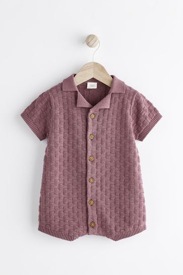 Mauve Purple Baby Knitted Romper (0mths-2yrs)