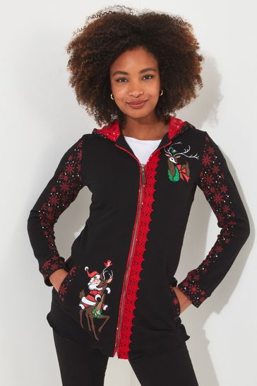 Buy Joe Browns Black Novelty Zip Sweat Hoodie from Next Poland