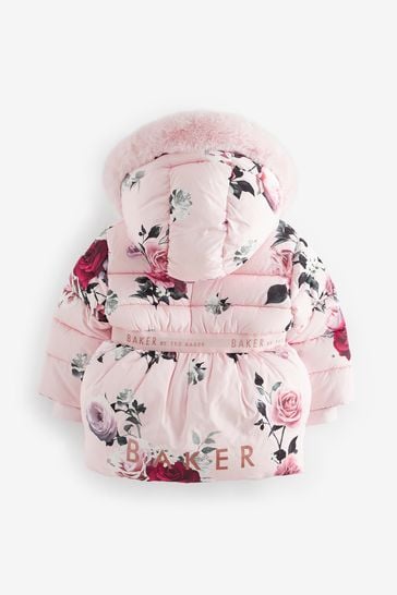 Buy Baker by Ted Baker Pink Floral Padded Coat from Next Denmark