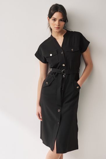 Buy Black Utility Midi Dress from Next Kuwait