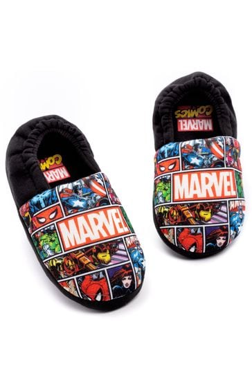 Vanilla Underground Black Marvel Slippers