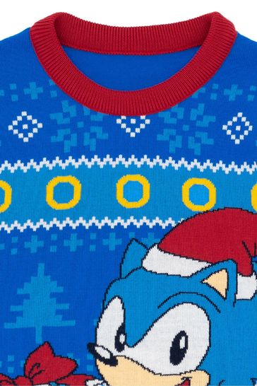Buy Vanilla Underground Blue Sonic Mens Christmas Jumper from Next
