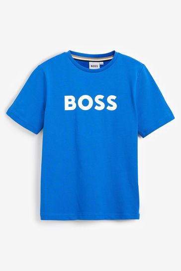 BOSS Dark Blue Short Sleeved Logo T-Shirt