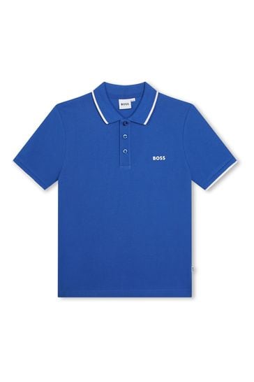 BOSS Blue Ground Short Sleeved Logo Polo Shirt