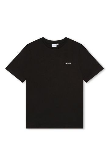 BOSS Dark Black Chrome Short Sleeved Logo T-Shirt