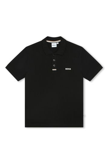 BOSS Black Short Sleeved Logo Polo Shirt