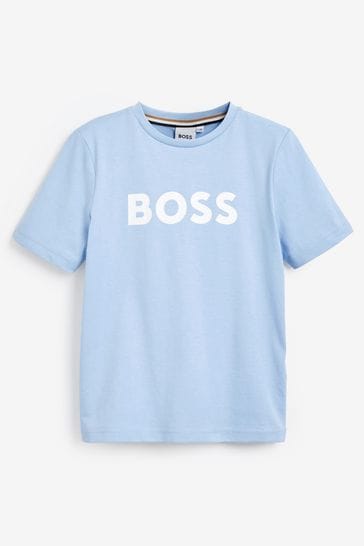 BOSS Blue Short Sleeved Logo T-Shirt
