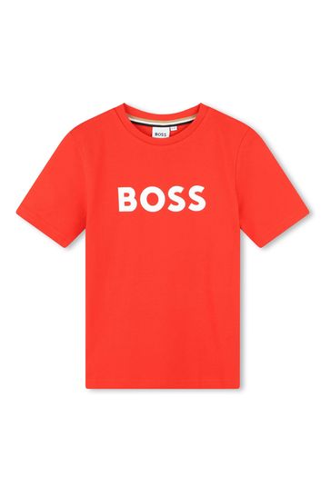 BOSS Red Short Sleeved Logo T-Shirt