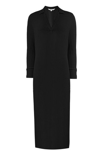 High collar black best sale dress