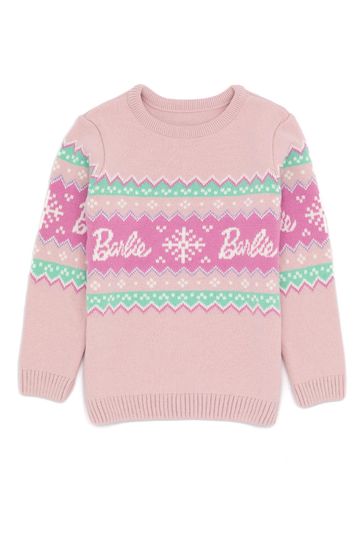 Girls pink outlet christmas jumper
