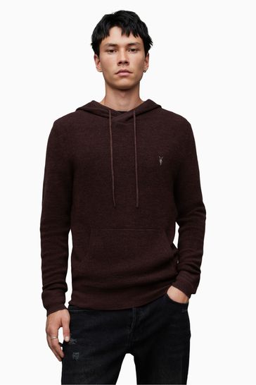 AllSaints Red Ivar Merino Hoodie