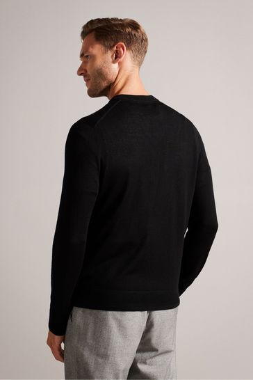 Ted Baker Lambeh Merino Core V Neck Black Jumper
