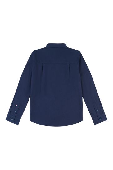 U.S. Polo Assn. Blue Boys Peached Oxford 100% Cotton Shirt