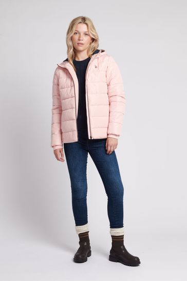 U.S. Polo Assn Womens Pink Lightweight Puffer Jacket