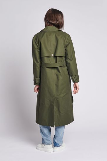 Ladies green clearance trench coat