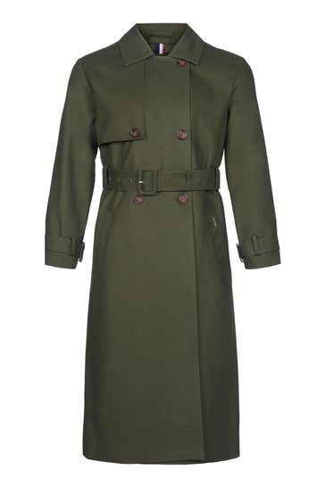 Ladies green clearance trench coat
