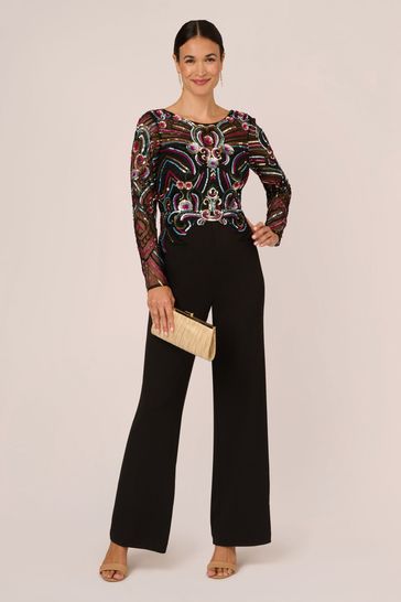 Adrianna papell black jumpsuit online