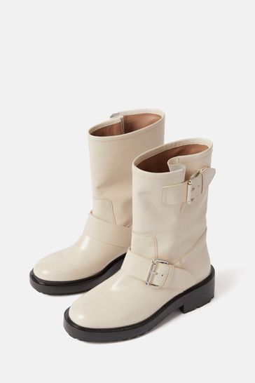 Buy Jigsaw Cream Biker Boots from Next Germany