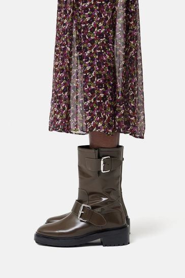 Buy Jigsaw Green Biker Boots from Next Ireland