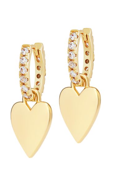 Celeste Starre Gold Tone Love Drop Earrings