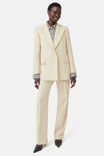 Buy Jigsaw Cream Wye Cotton Twill Blazer from the Laura Ashley