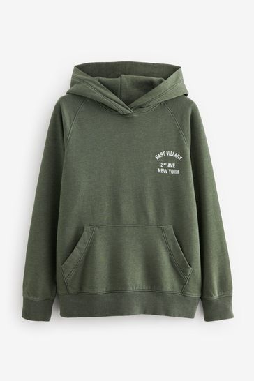 Washed top green hoodie