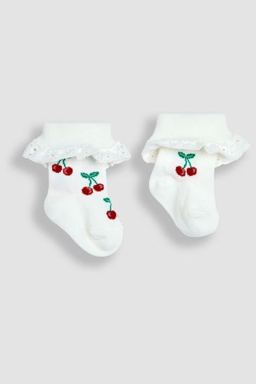 Buy JoJo Maman B b Cream Cherry 2 Pack Frilly Socks from Next