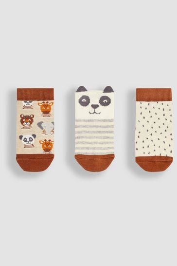 JoJo Maman Bébé Grey 3-Pack Safari Socks