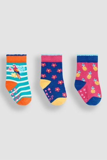 Pack de 3 pares de calcetines con diseño tropical rosa y frutas de JoJo Maman