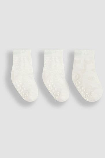 JoJo Maman Bébé Cream 3-Pack Heart Socks