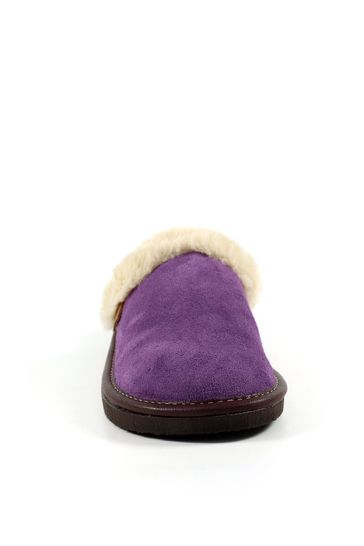 Purple suede slippers deals