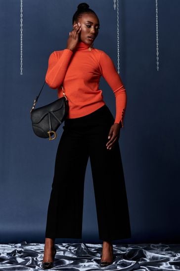 Buy Jolie Moi Orange Turtleneck Fine Knit Fitted Jumper from Next