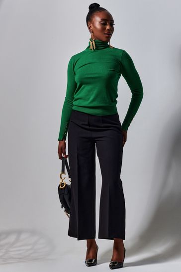 Green fine knit jumper shop