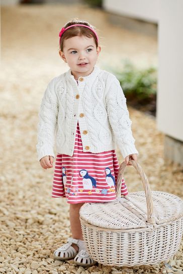 Buy JoJo Maman B b Coral Pink Puffin Stripe Appliqu Button Front